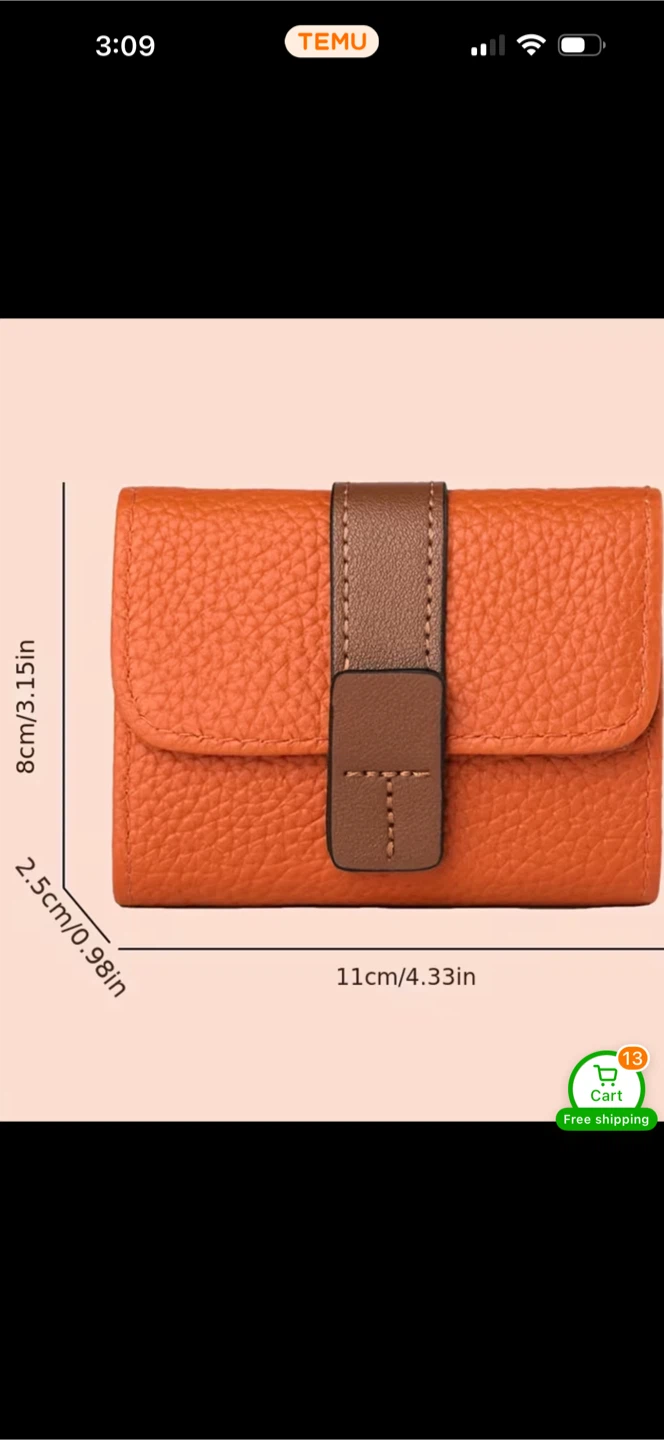 Orange Textured Card Holder Wallet - photo 3