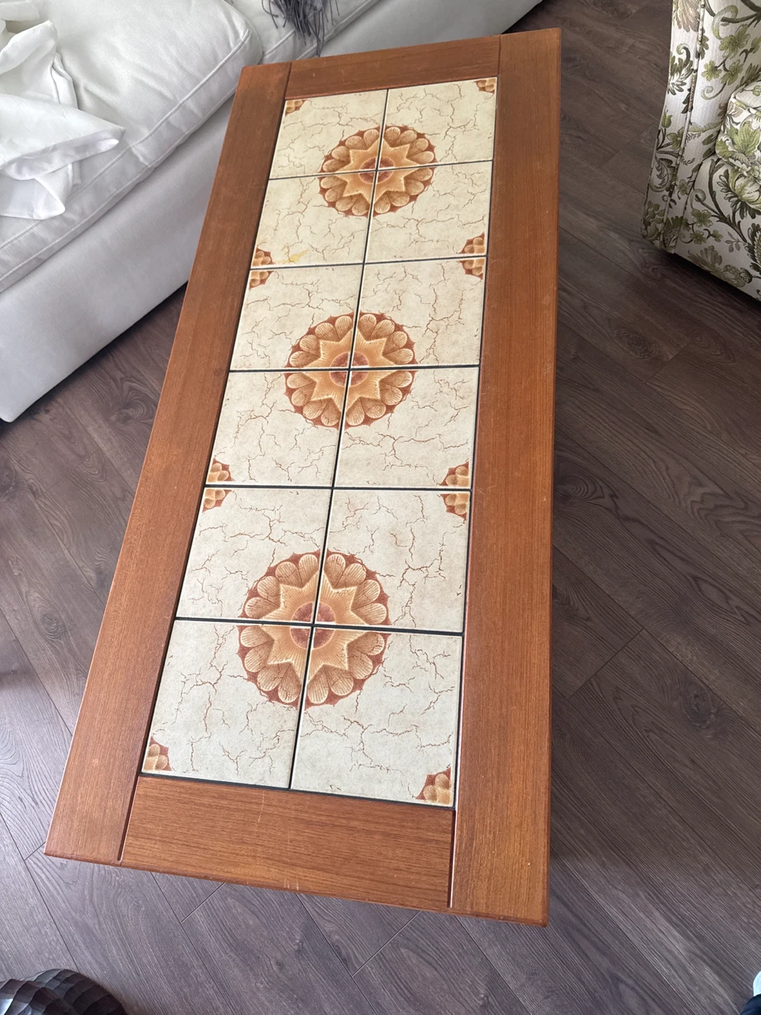Teak tiled Top Coffee Table