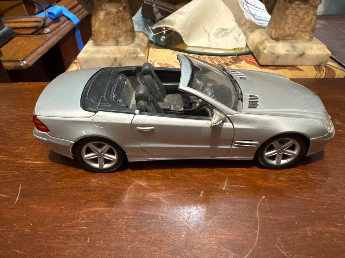 Silver Convertible Toy Car