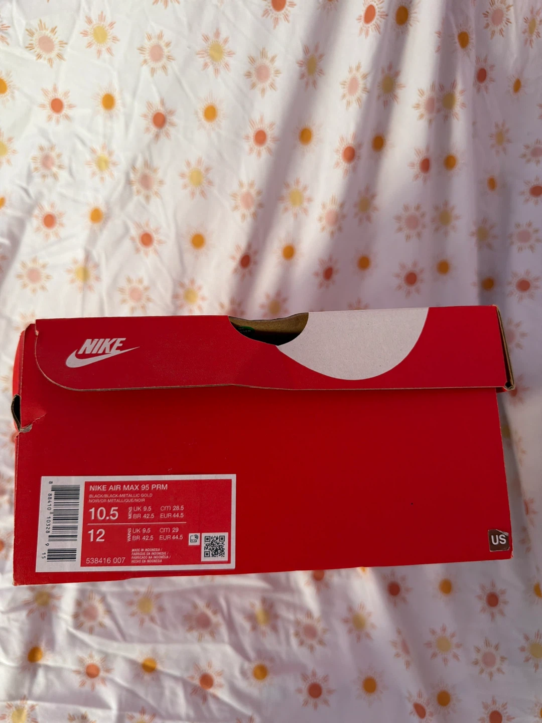 Nike Air Max 95 PRM Black Gold Sneakers - Size 10.5