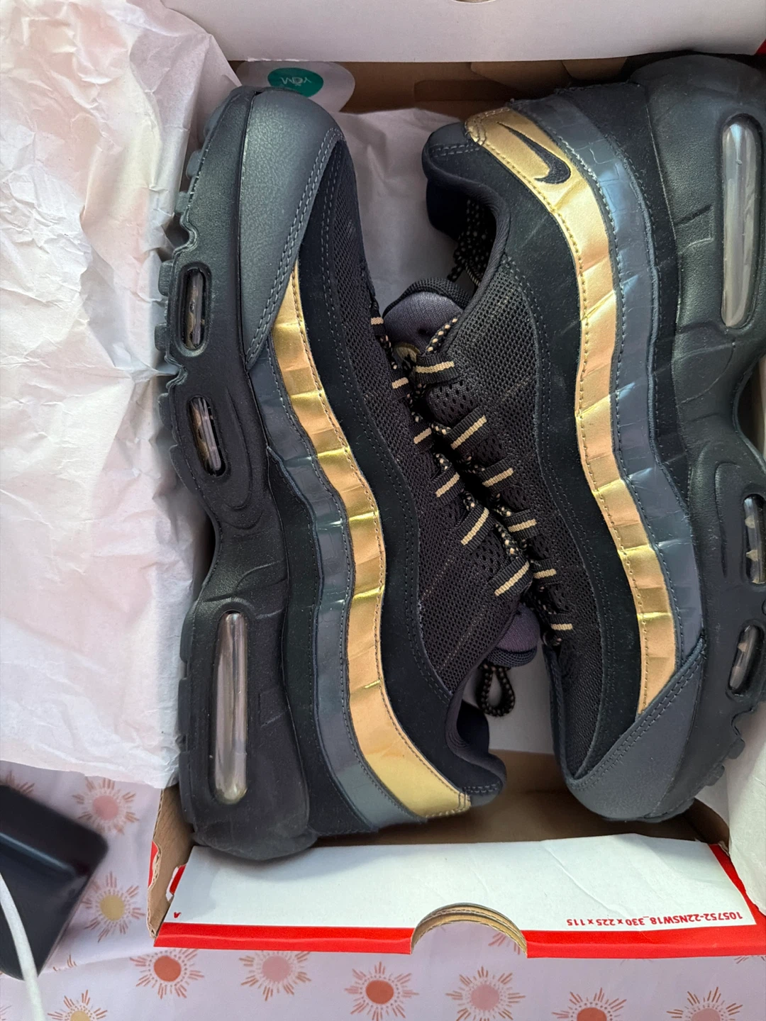 Nike Air Max 95 PRM Black Gold Sneakers - Size 10.5 - photo 2