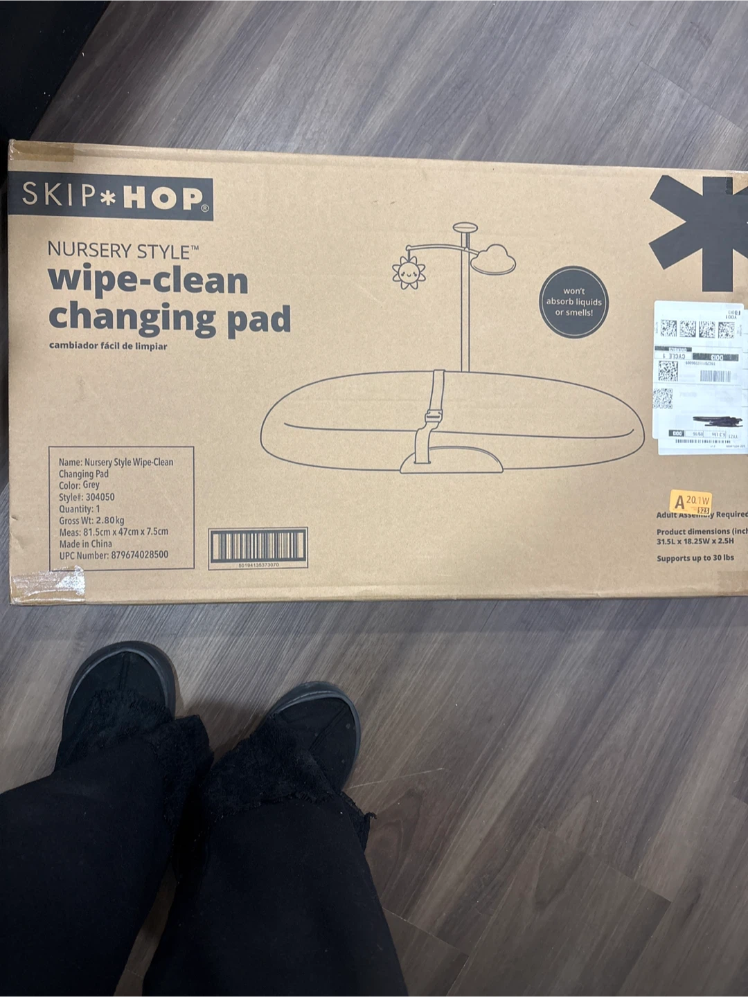 Skip Hop Nursery Style Wipe-Clean Changing Pad - Grey - photo 3