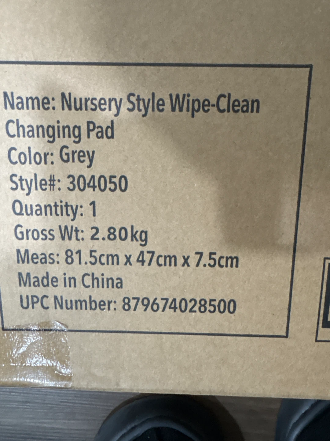 Skip Hop Nursery Style Wipe-Clean Changing Pad - Grey