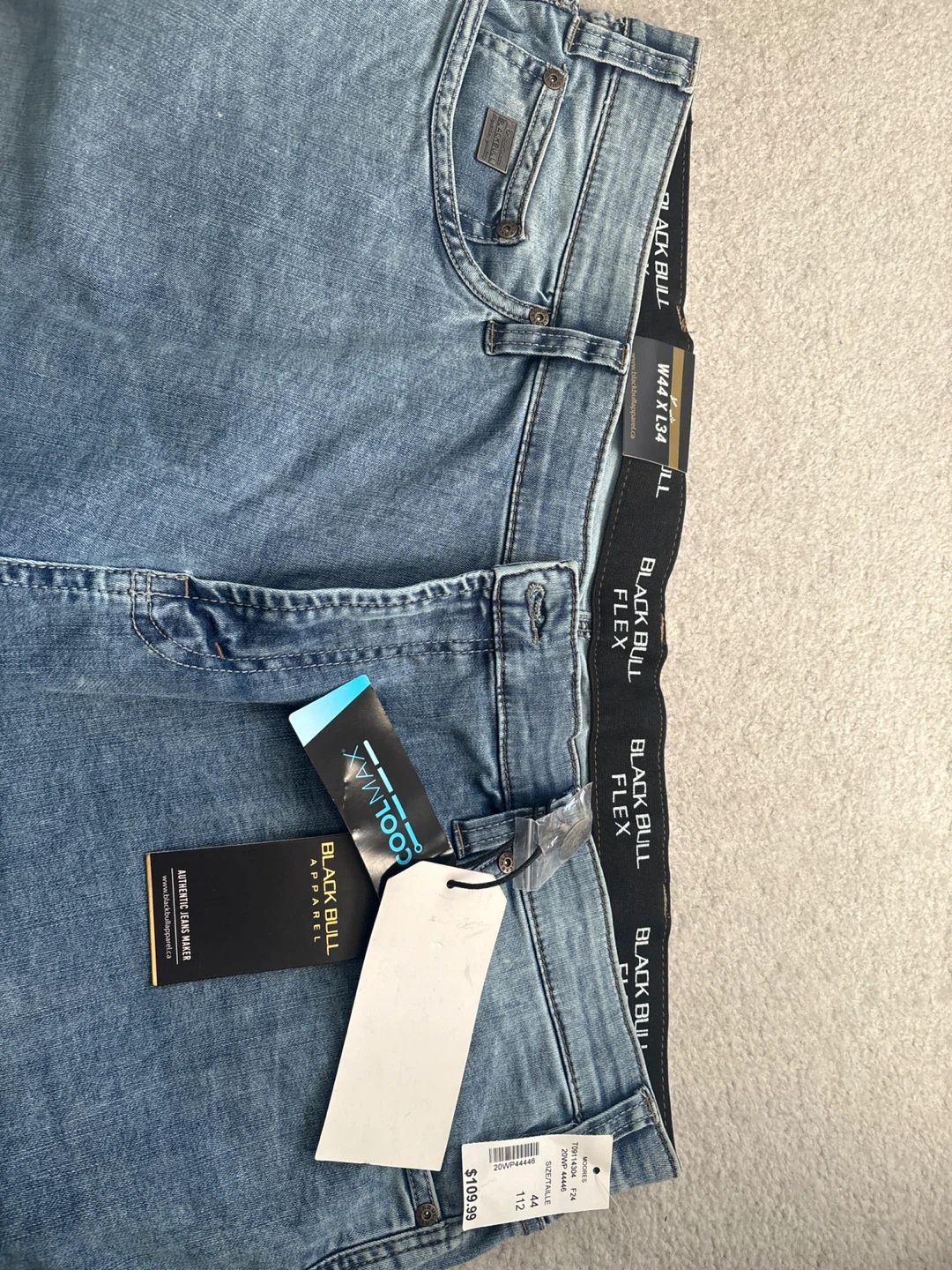 Black Bull Apparel Men's Jeans - Size 44 Waist x 34 Length - photo 3