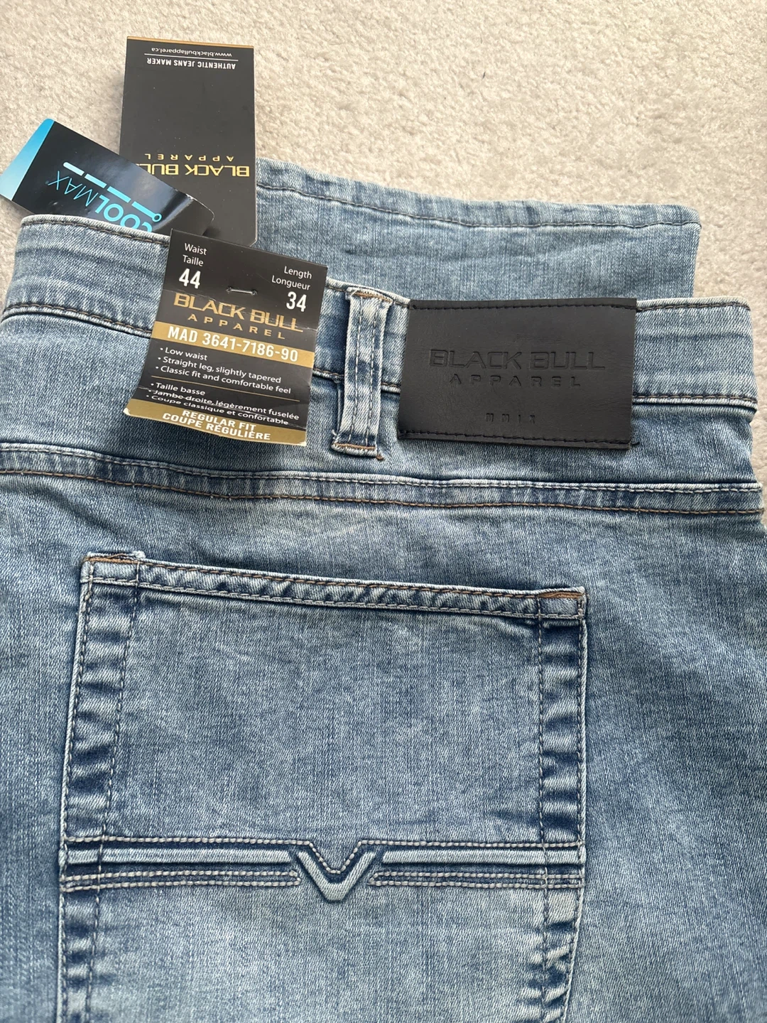 Black Bull Apparel Men's Jeans - Size 44 Waist x 34 Length