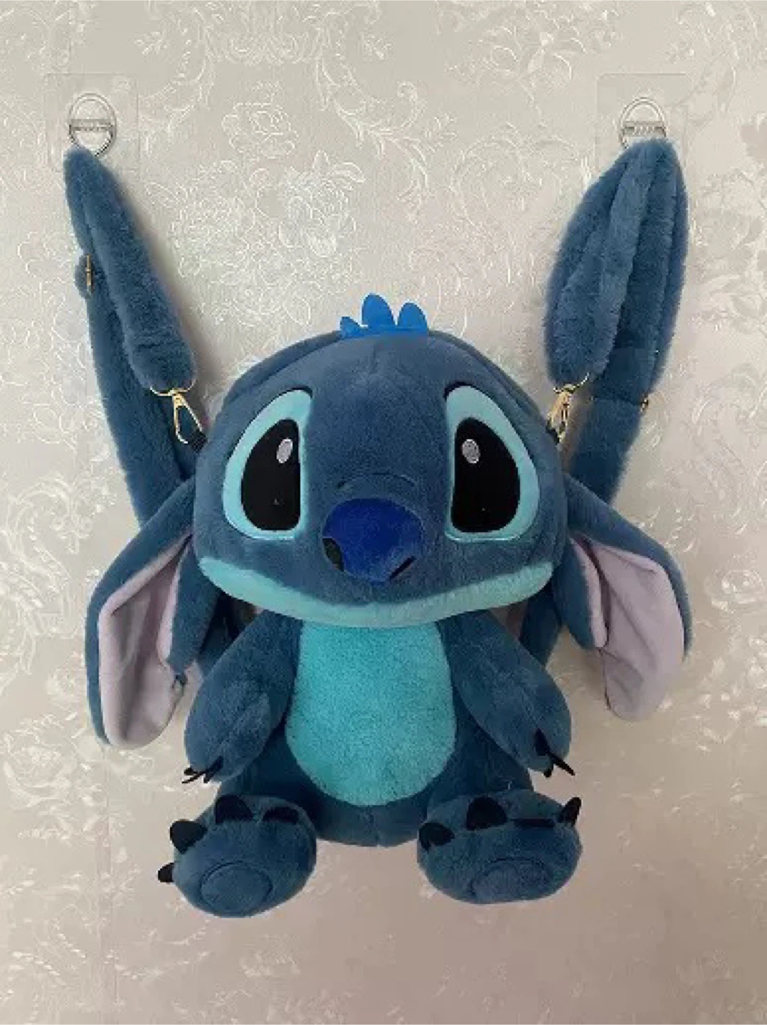 Blue Stitch Plush Backpack Bag