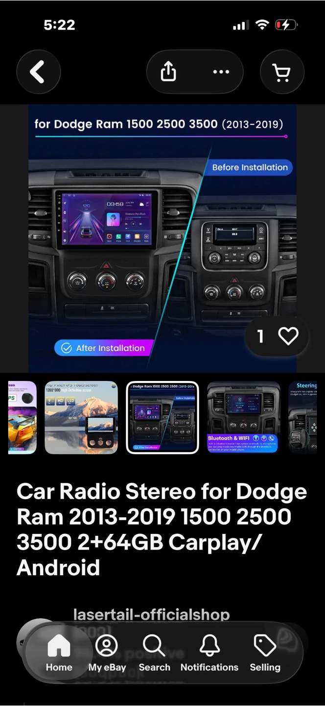 Touch screen android 12 infotainment system for Ram  trucks - photo 3