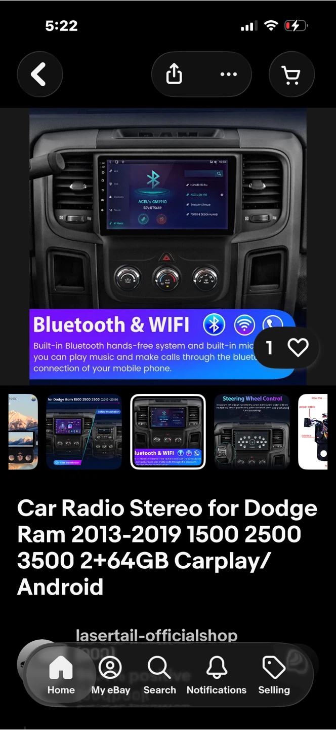 Touch screen android 12 infotainment system for Ram  trucks