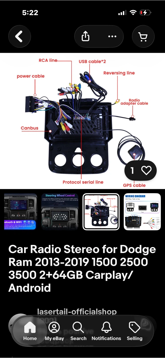 Touch screen android 12 infotainment system for Ram  trucks - photo 2