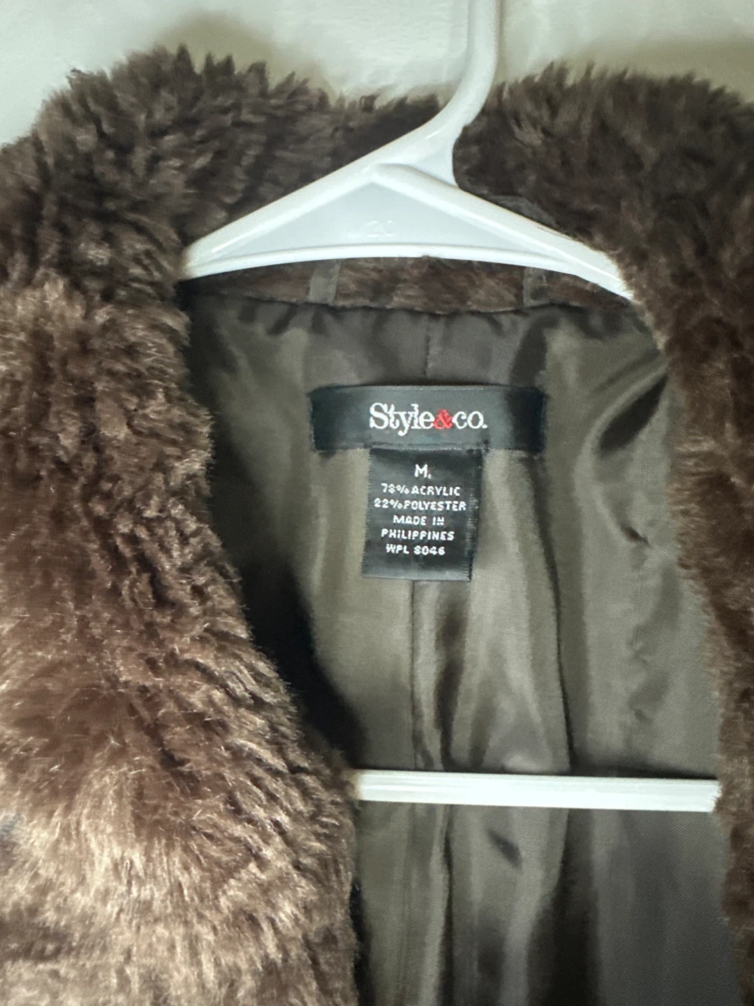 Style & Co Women's Faux Fur Coat Medium Brown - photo 3