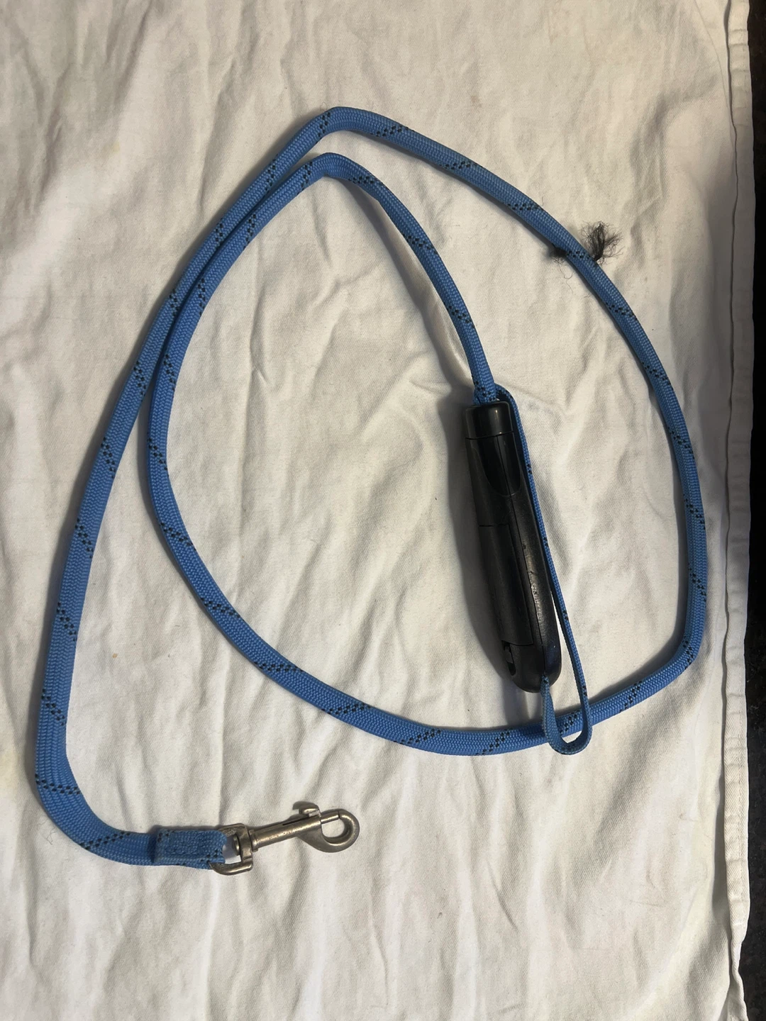 Blue Rope Dog Leash with Black Handle
