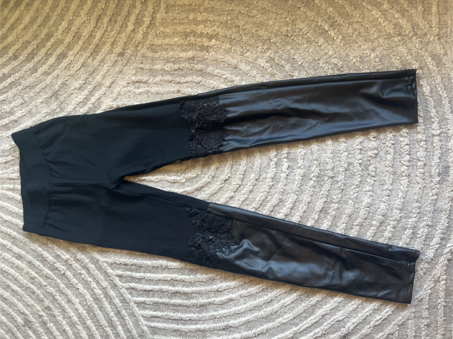 Leggings w Lace and Faux Leather NEW