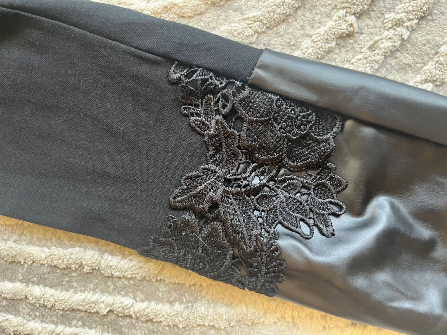Leggings w Lace and Faux Leather NEW - photo 2