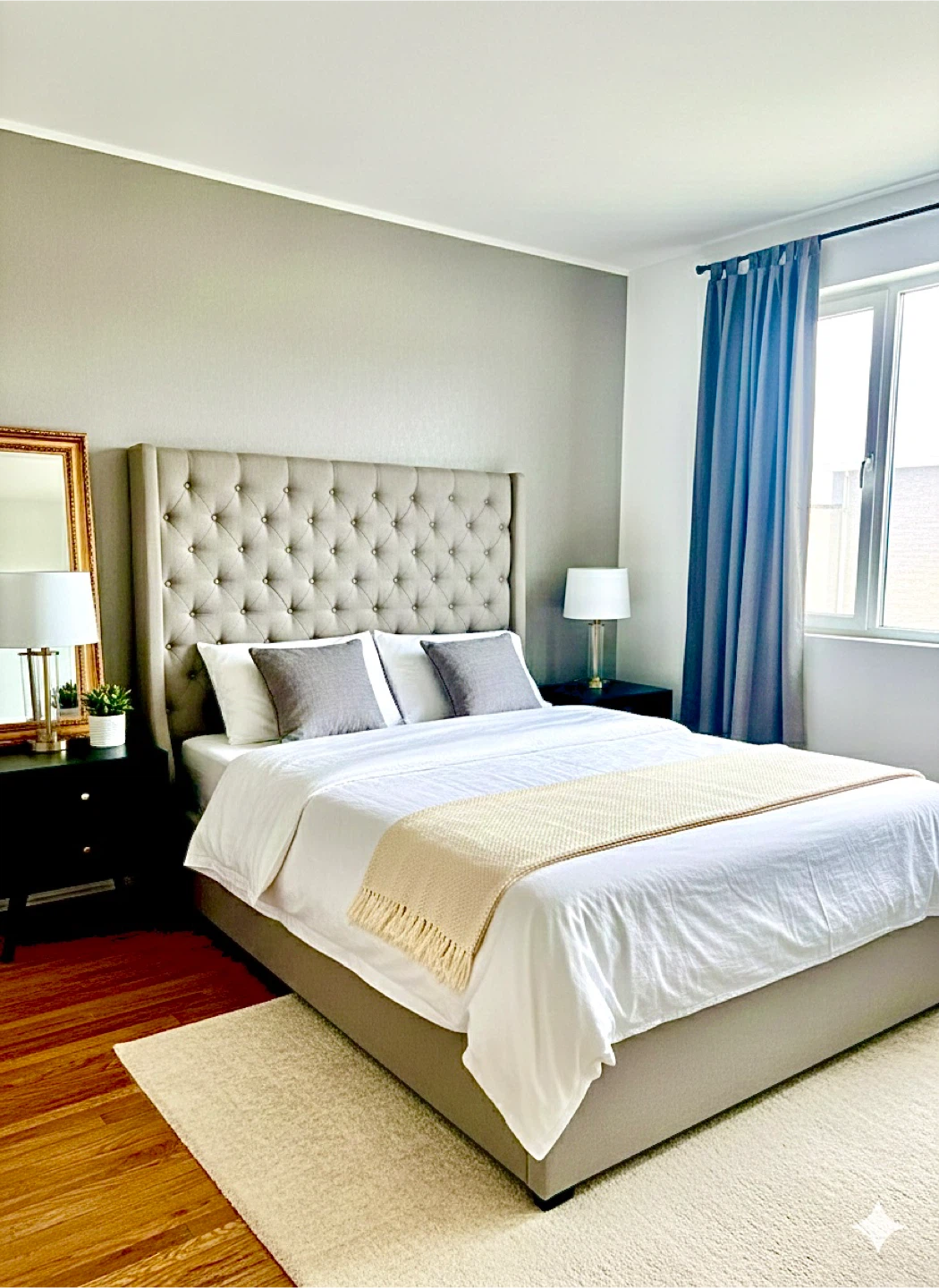 Extra high Upholstered Queen Bed