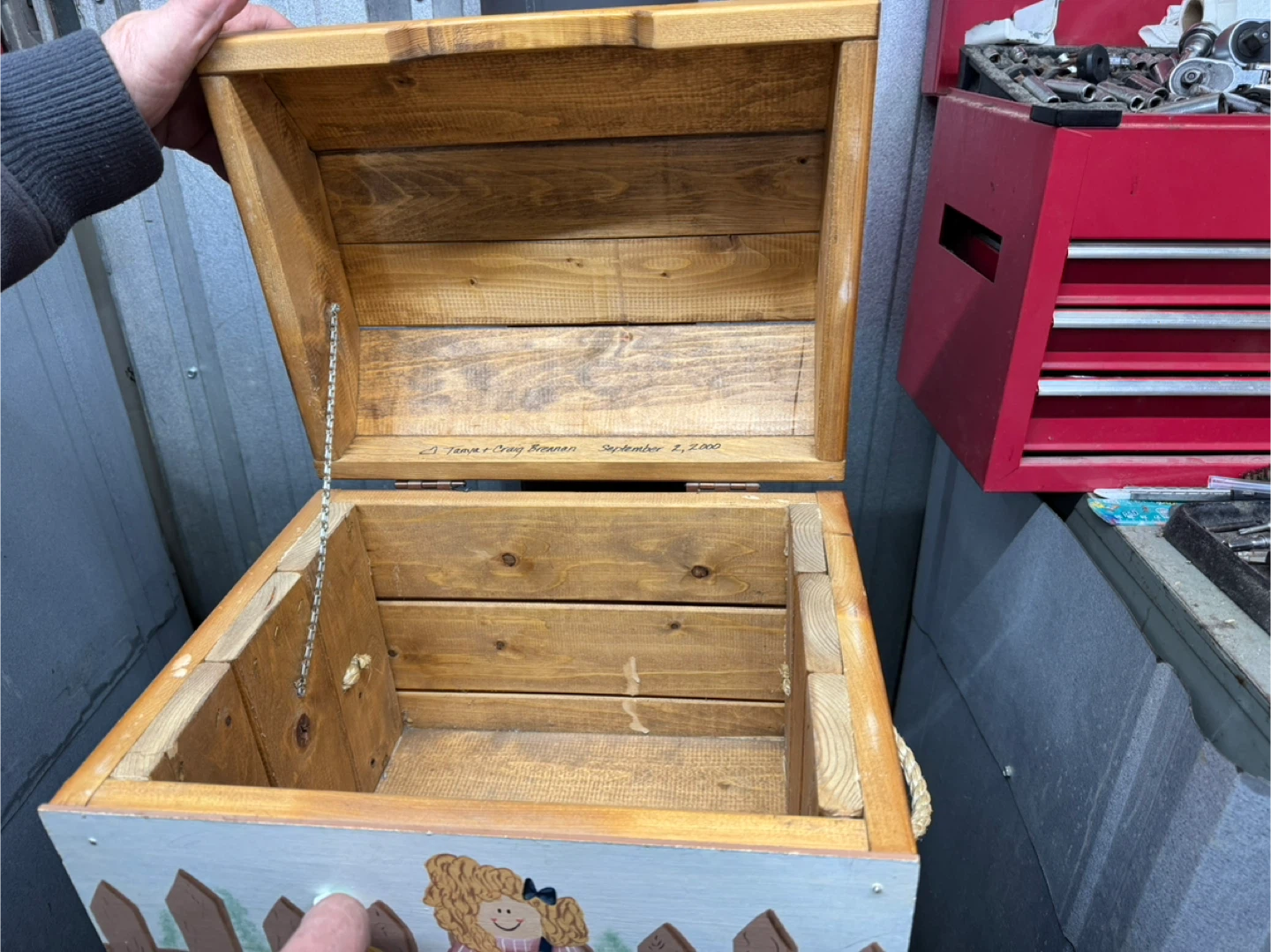 Hand-Painted Wooden Keepsake Box - photo 2