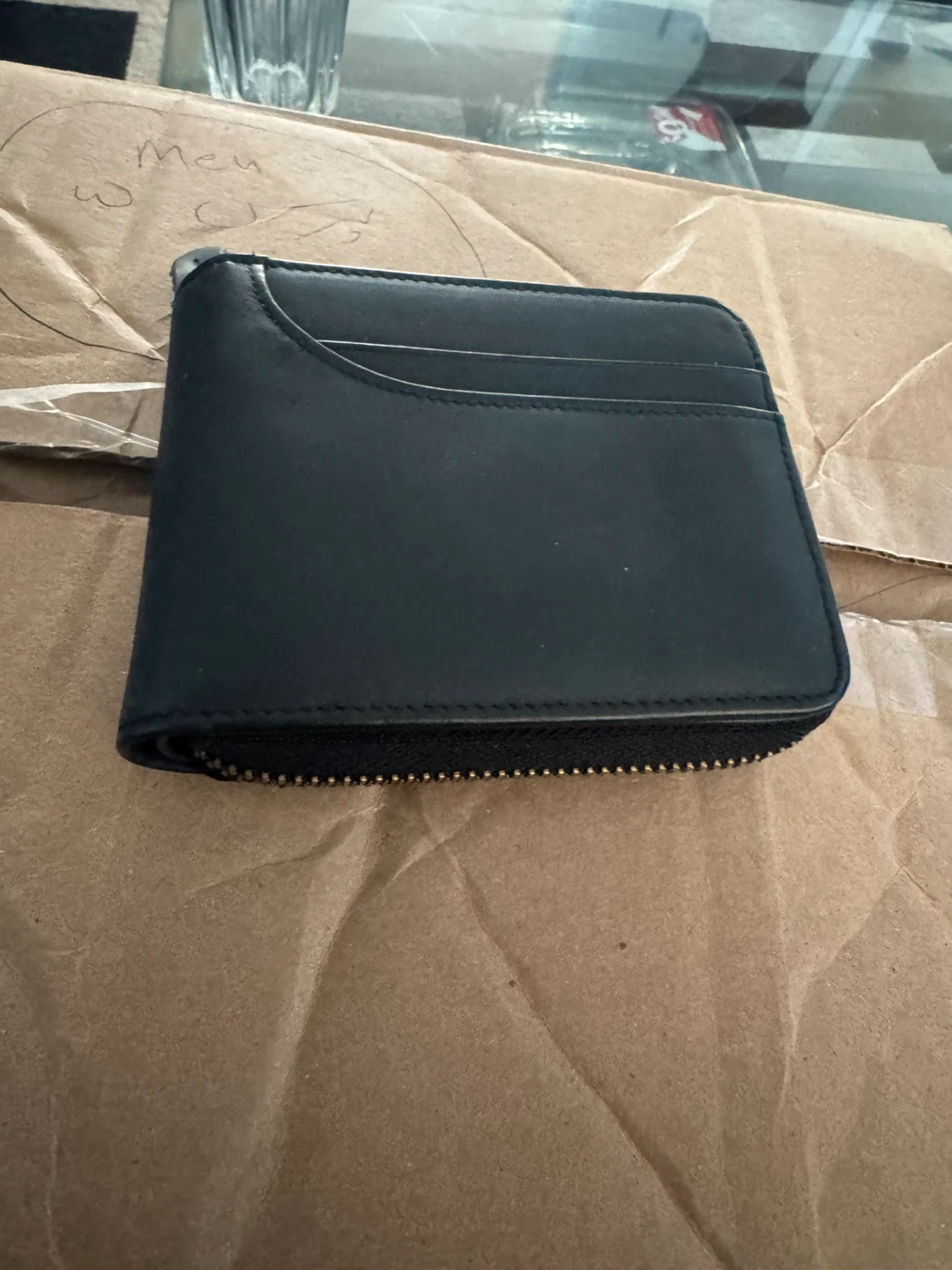 Black Zippered Bifold Wallet