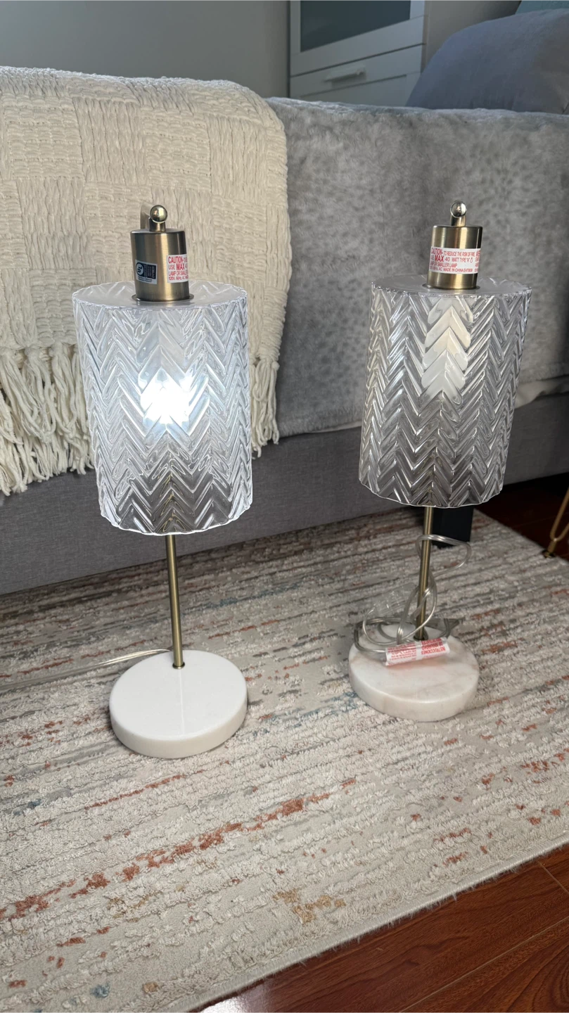 Set of 2 Modern Table Lamps with Glass Shades - photo 2