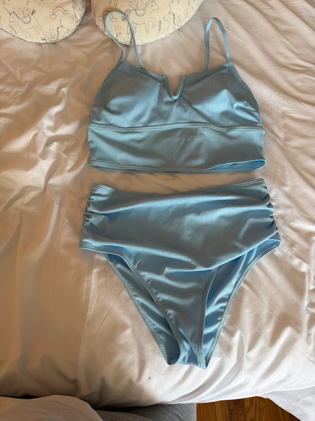 Light Blue Ribbed Bikini Set - photo 2