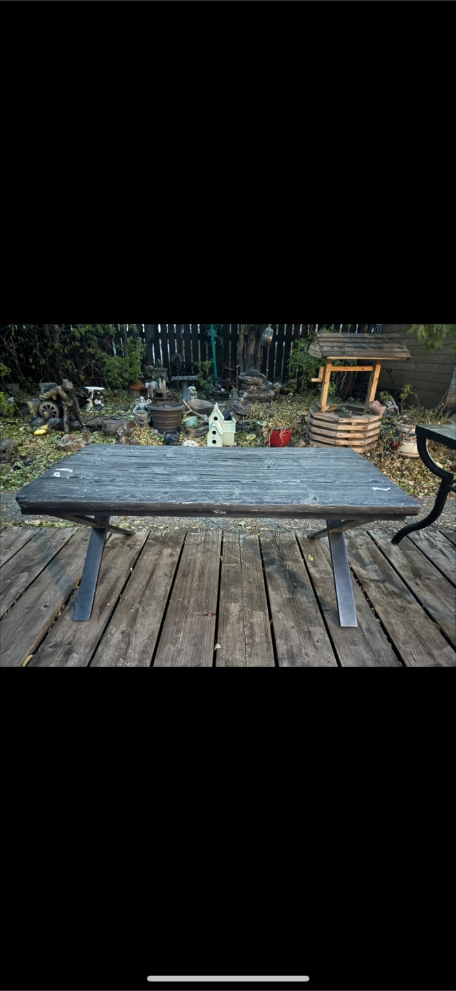 Rustic Wood Coffee Table with Metal Legs