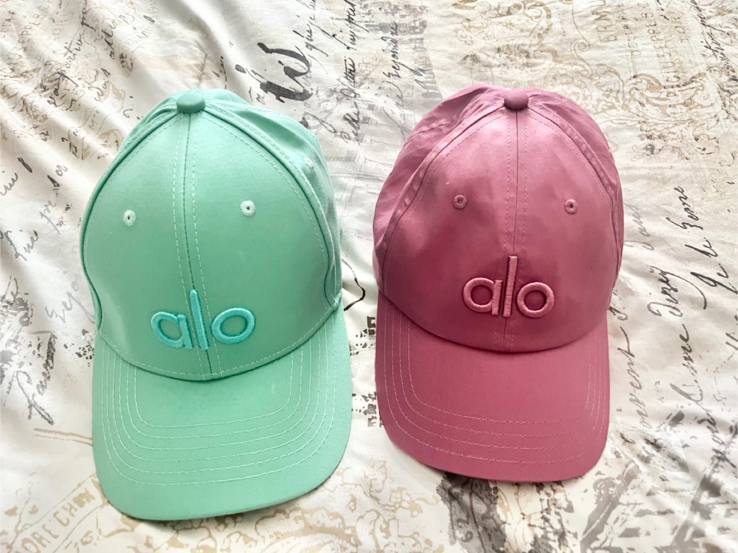 Alo Yoga Baseball Caps - Mint & Pink