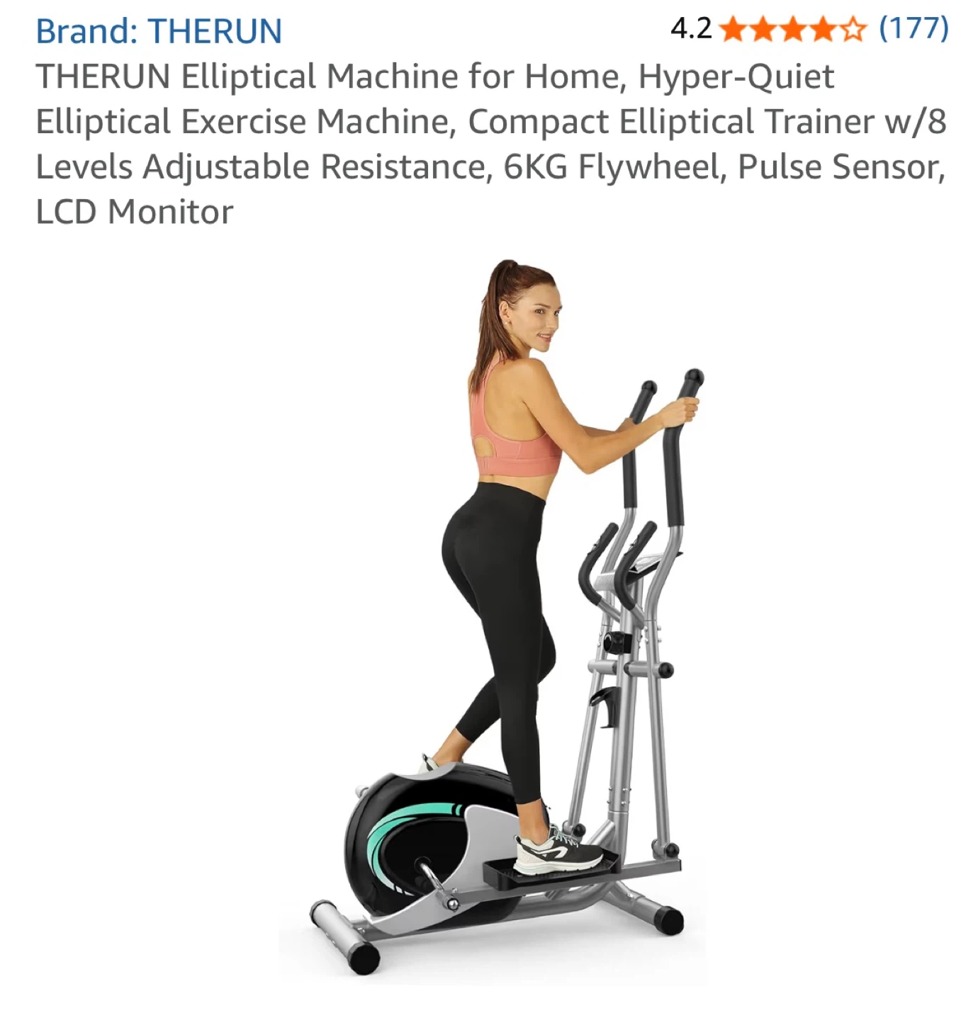 THERUN Elliptical Machine with LCD Monitor