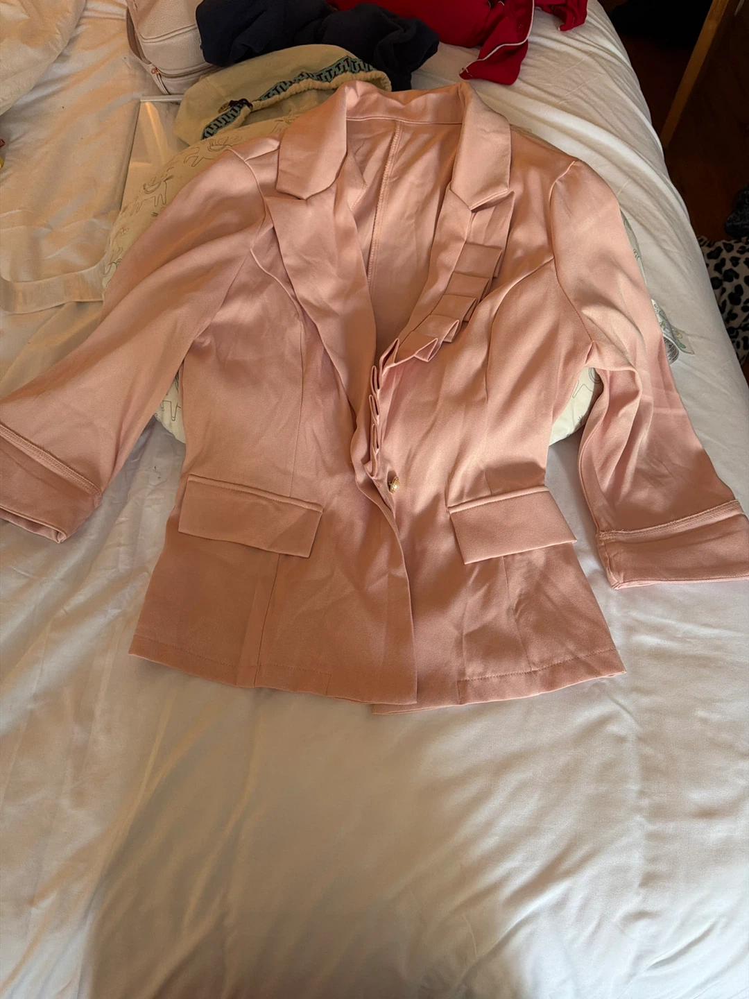 Pink Blazer and Wide Leg Pants Set - photo 2