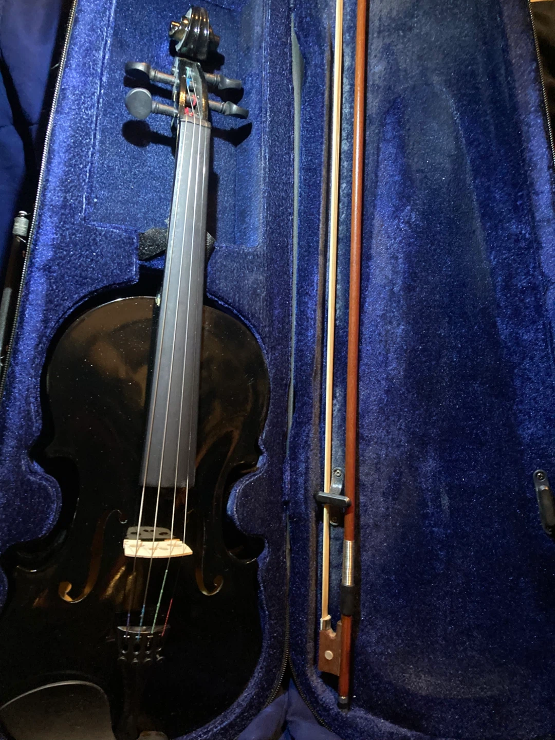 Galaxy Gloss Black Violin w/ Case, Bow & Ross - photo 5