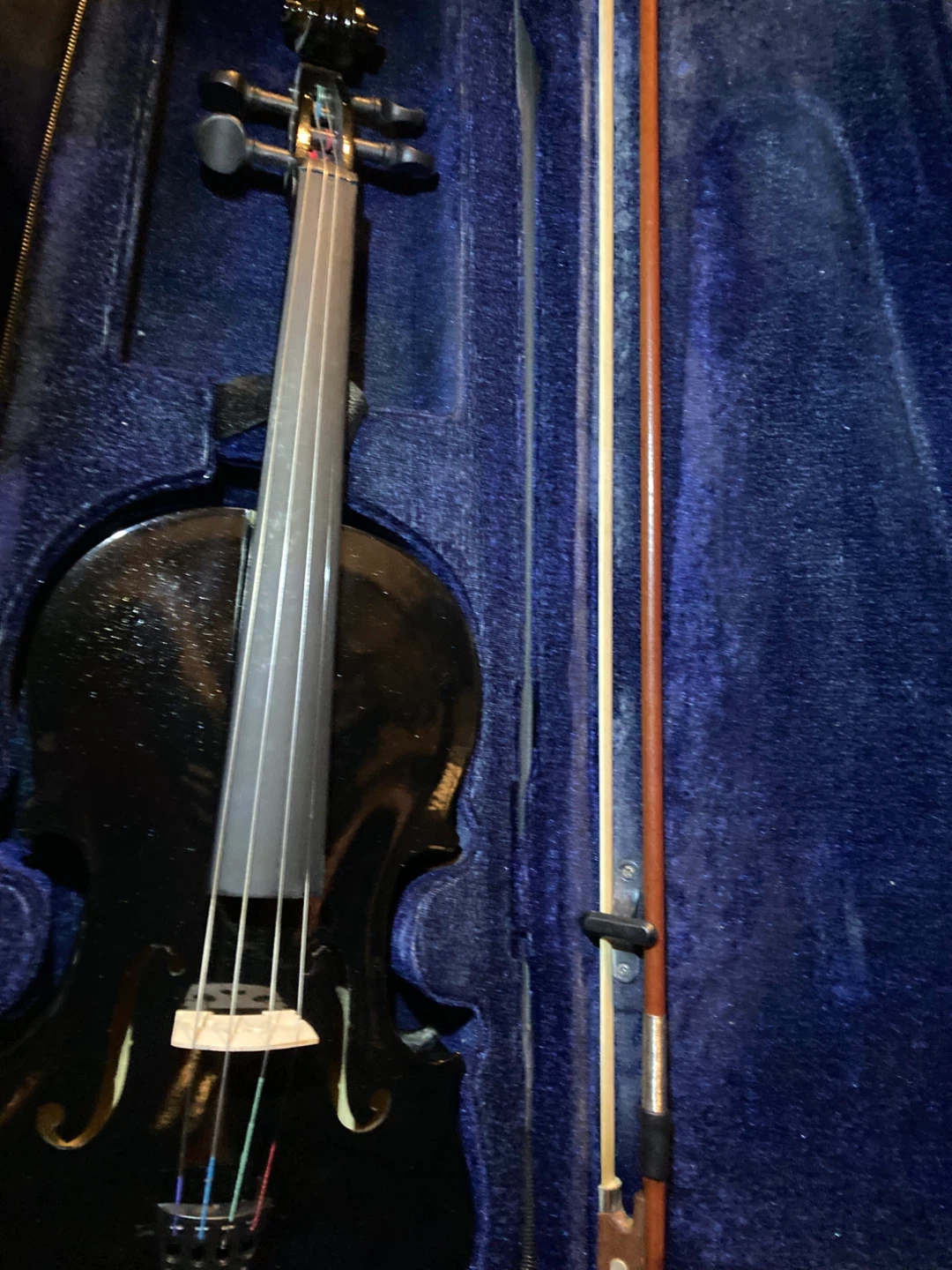 Galaxy Gloss Black Violin w/ Case, Bow & Ross - photo 3