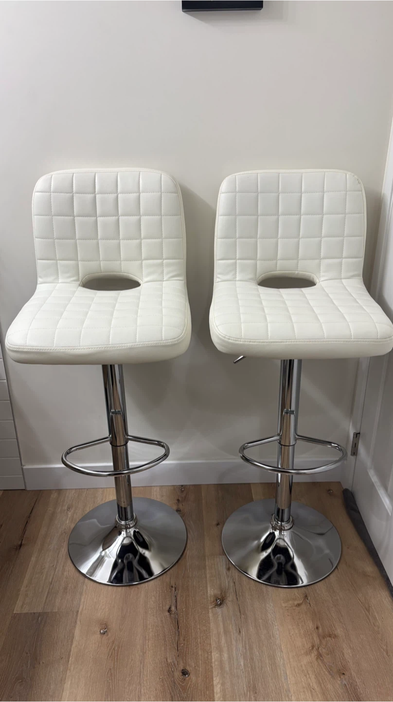 White Bar Stools (Set of 2)