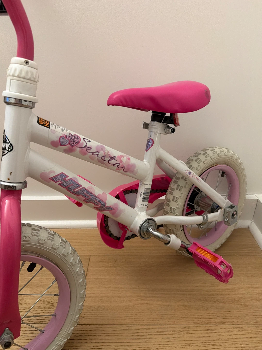 Girls Pink and White Seastar Bike - 12 inch - photo 2