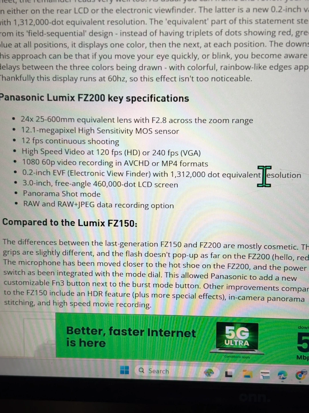 Panasonic Lumix DMC-FZ200 Digital Camera