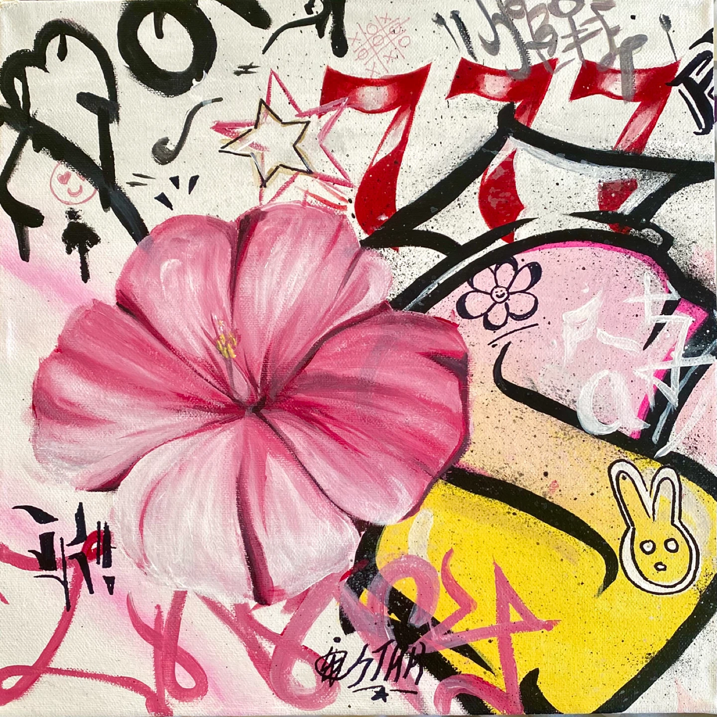 Pink graffiti painting- print - photo 2