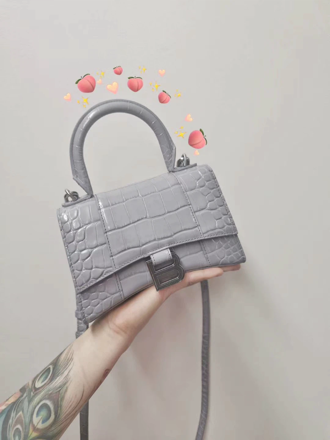 Balenciaga Hourglass Small Croc-Effect Leather Tote - photo 2