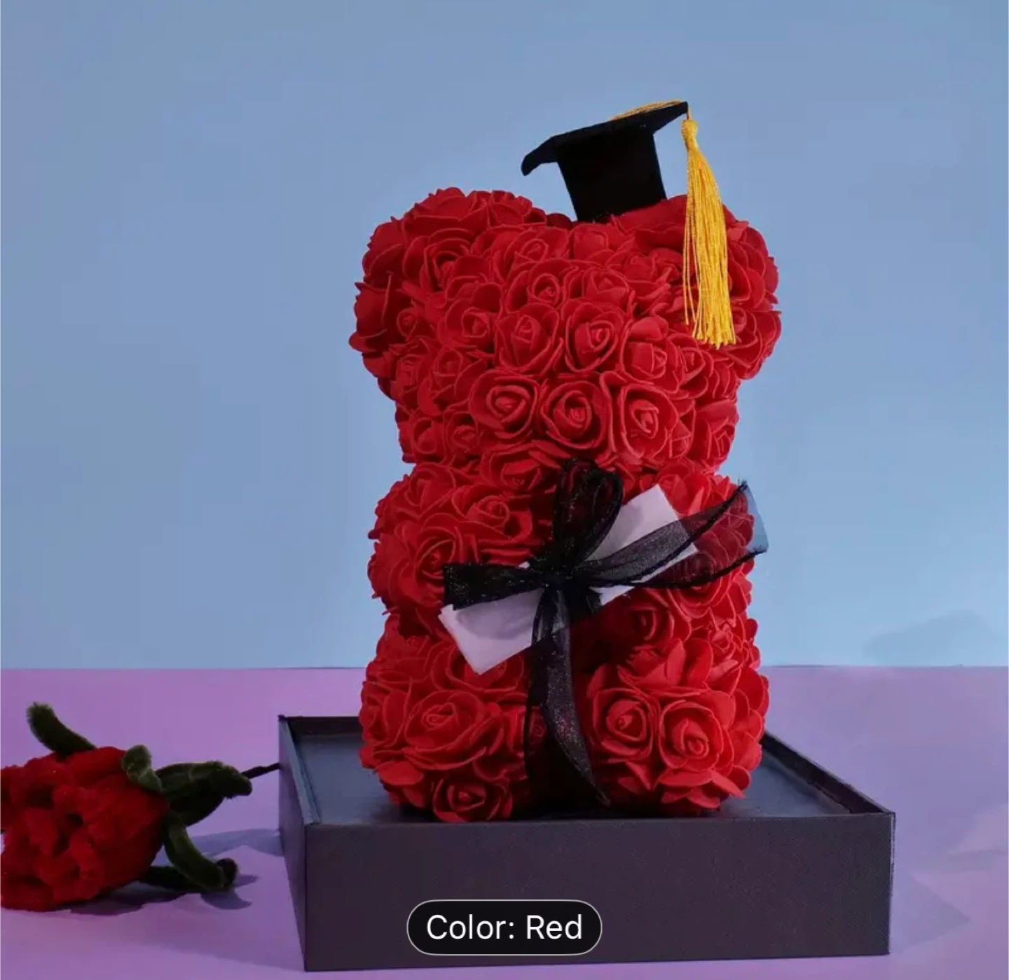 Red Rose Teddy Bear with and without box - photo 3