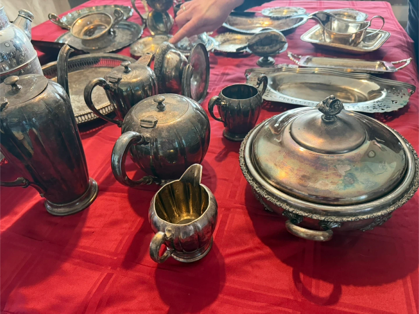 Assorted Silver Plated Serving Pieces and Trays - photo 4