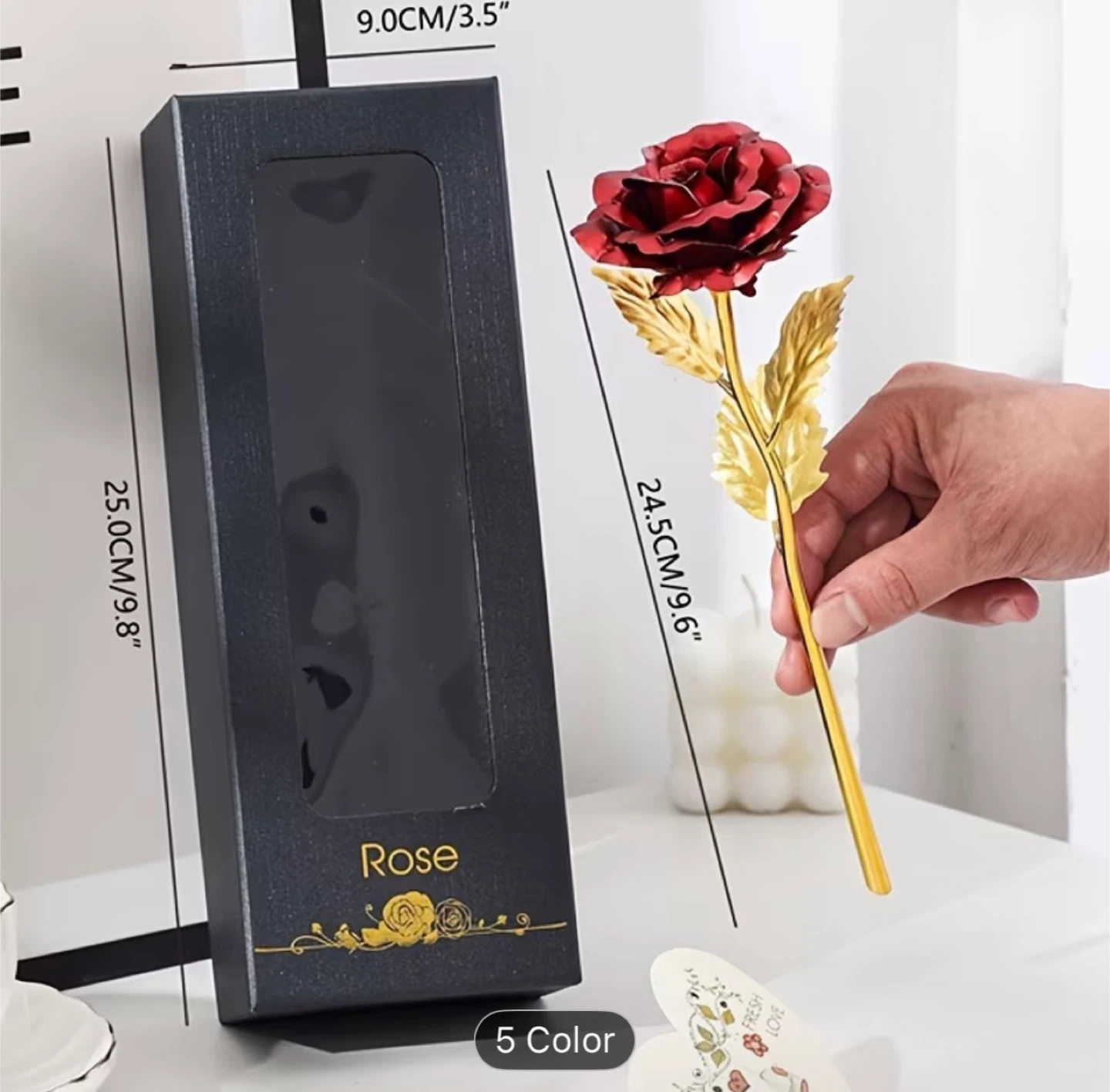 24K Gold Plated Rose - photo 2
