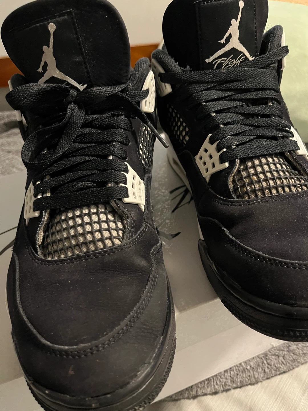 Air Jordan 4 Retro Black/White Sneakers - photo 3