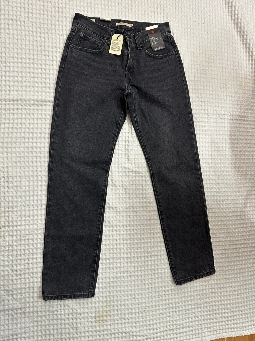 Levi's Women's Mid-Rise Straight Jeans - Charcoal Grey, Size 27