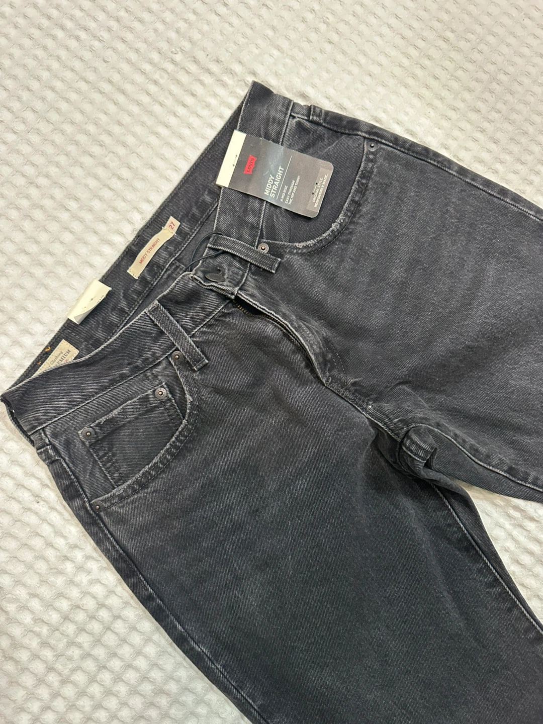 Levi's Women's Mid-Rise Straight Jeans - Charcoal Grey, Size 27 - photo 3