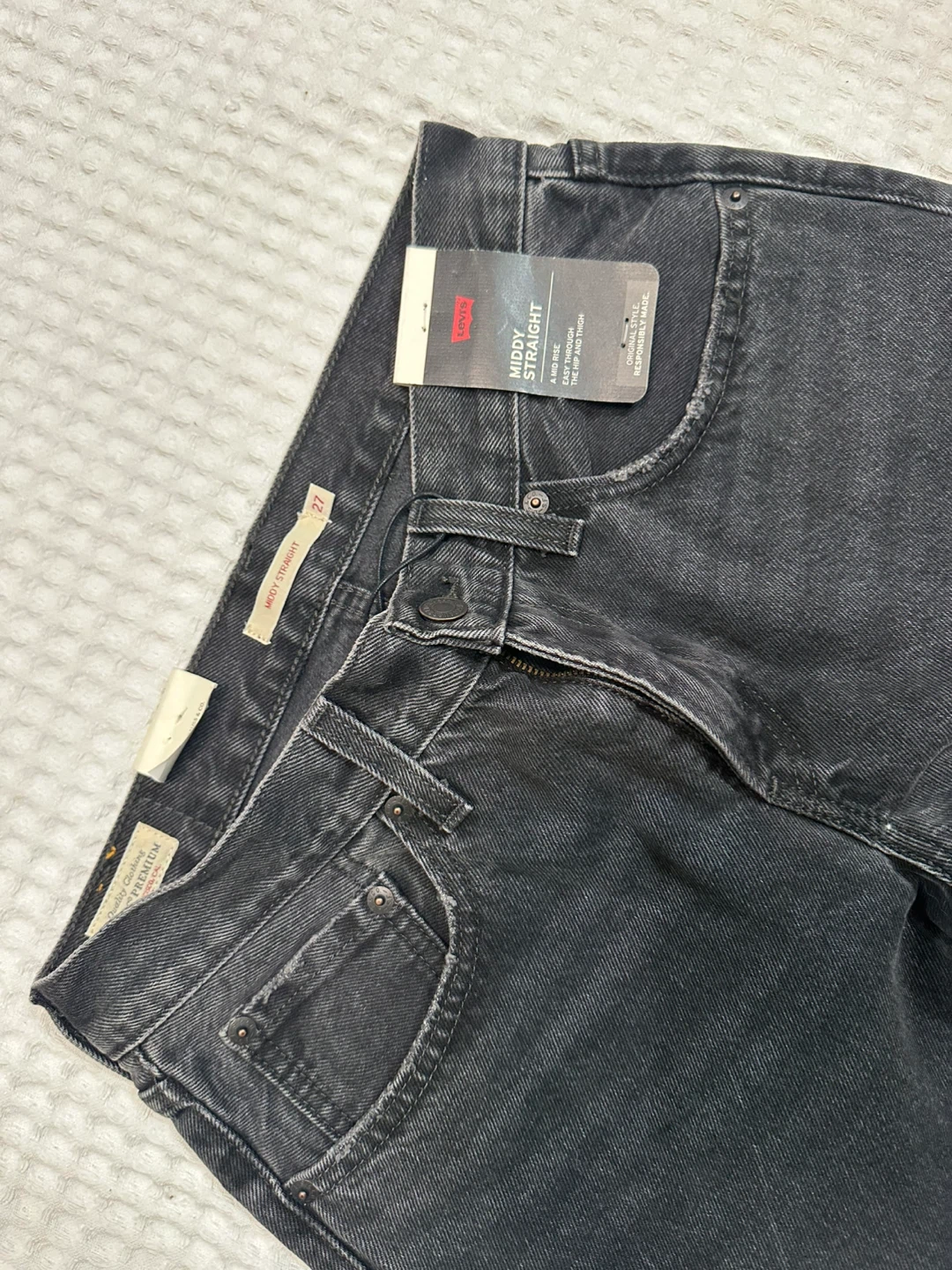 Levi's Women's Mid-Rise Straight Jeans - Charcoal Grey, Size 27 - photo 2