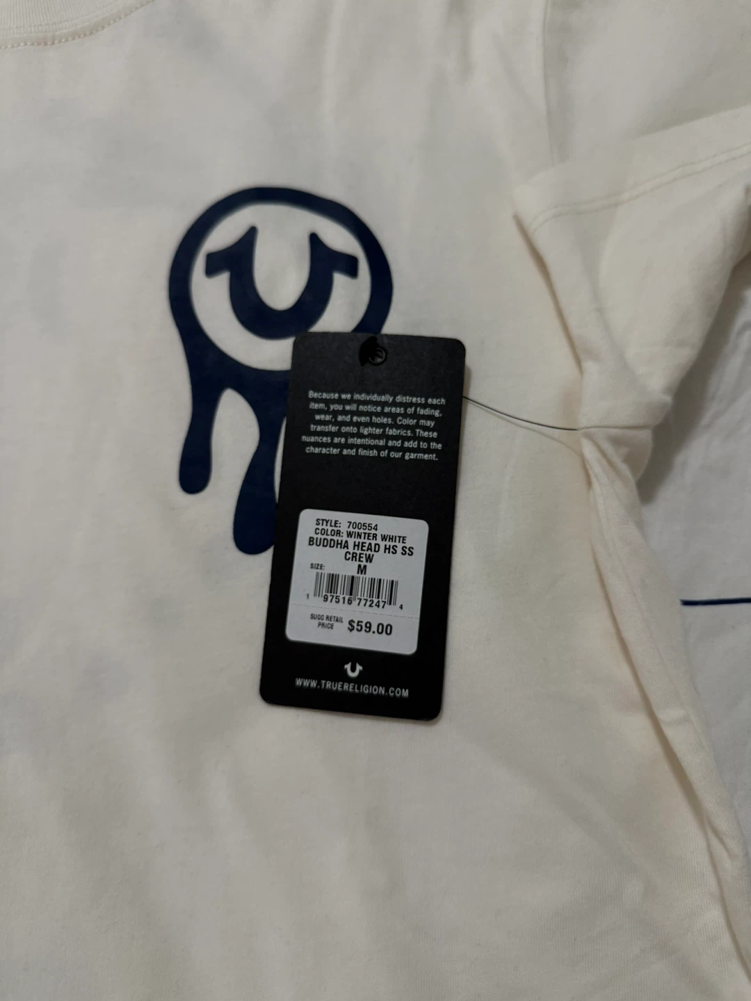 True Religion Buddha Head T-Shirt Cream Medium - photo 3