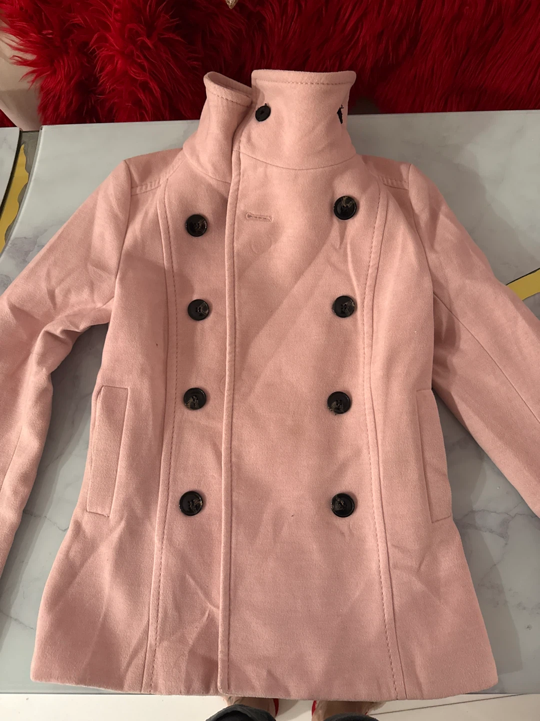 Pink Double-Breasted Peacoat - H&M usa 2