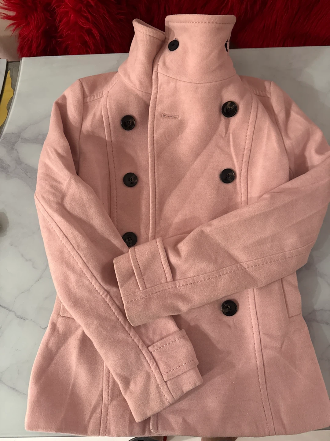 Pink Double-Breasted Peacoat - H&M usa 2 - photo 2