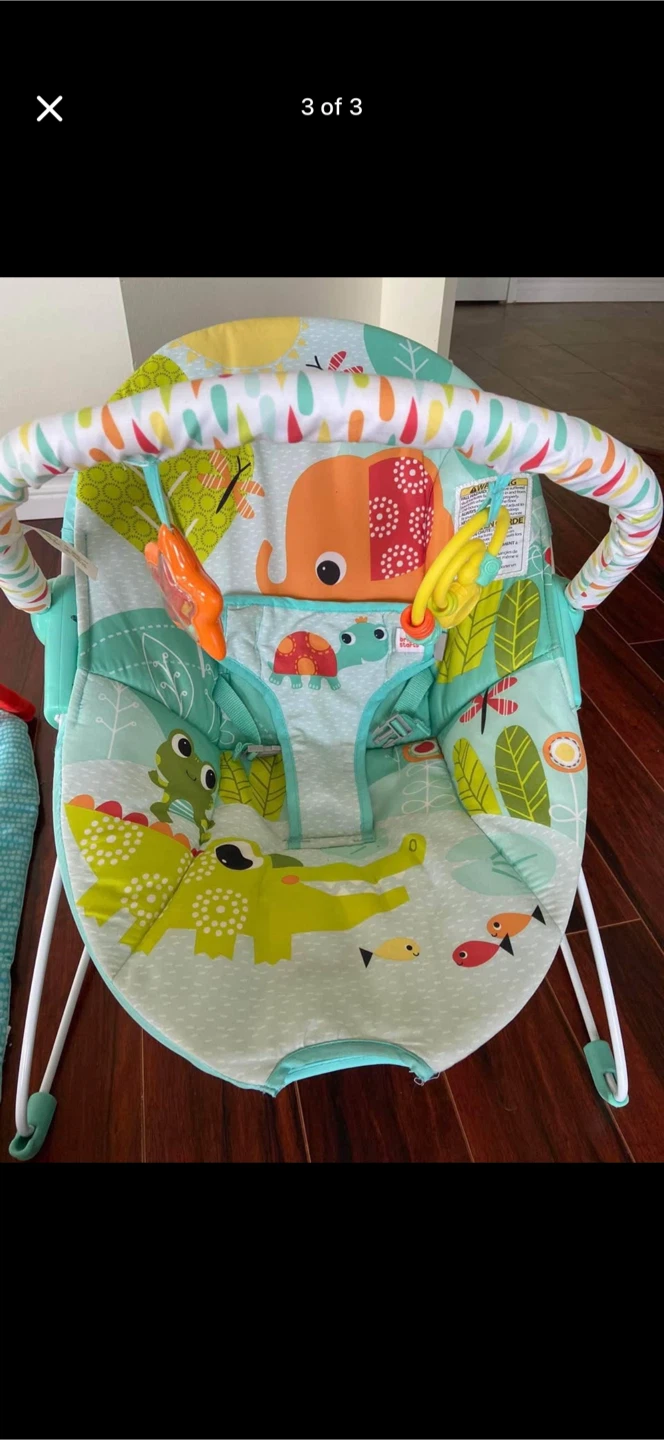 Baby bouncer, play mat and bath tub