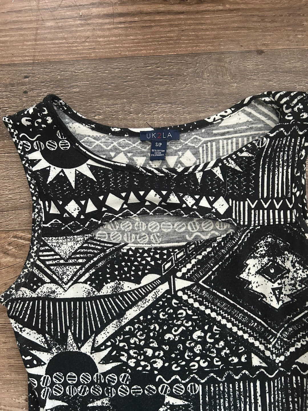 UK2LA Black & White Geometric Print Sleeveless Dress - photo 2