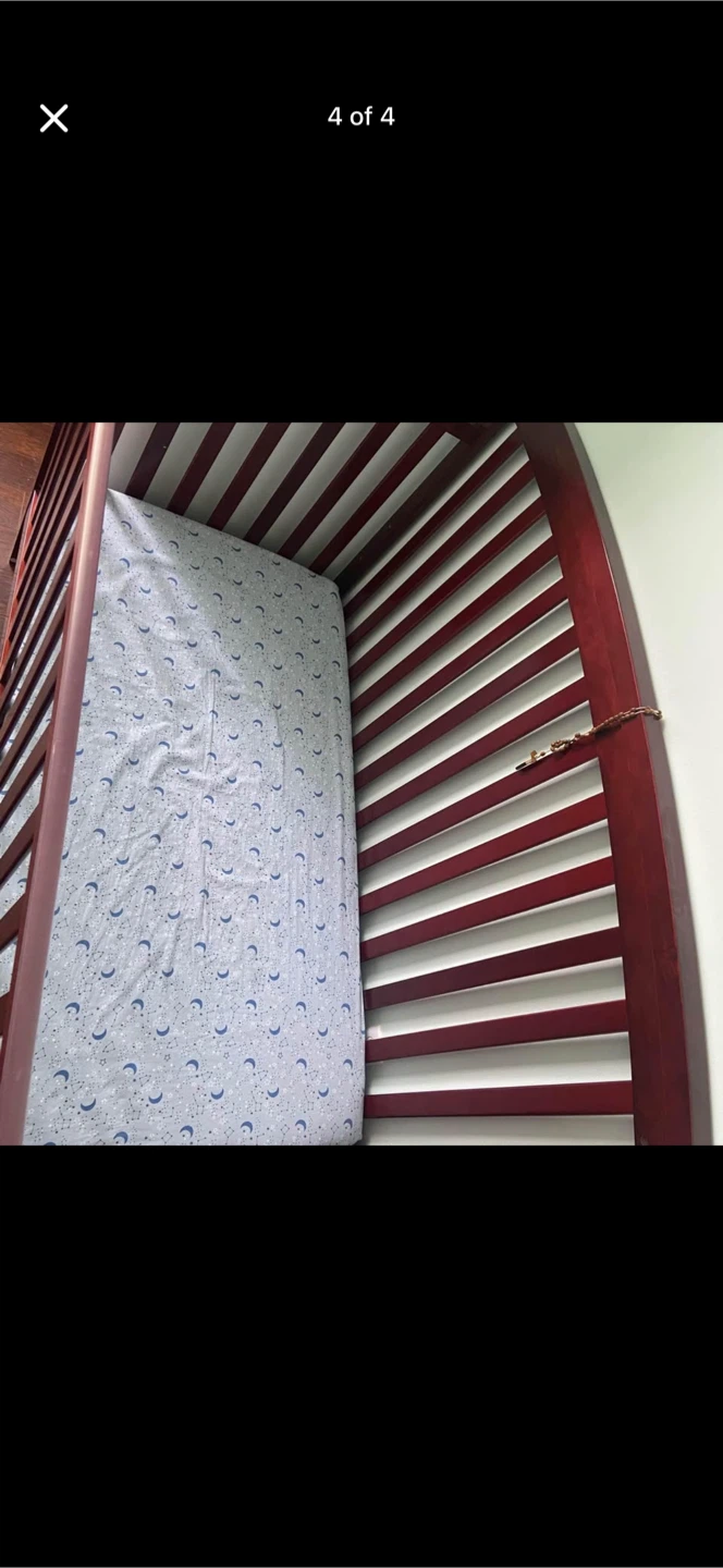 Wooden Crib with Mattress