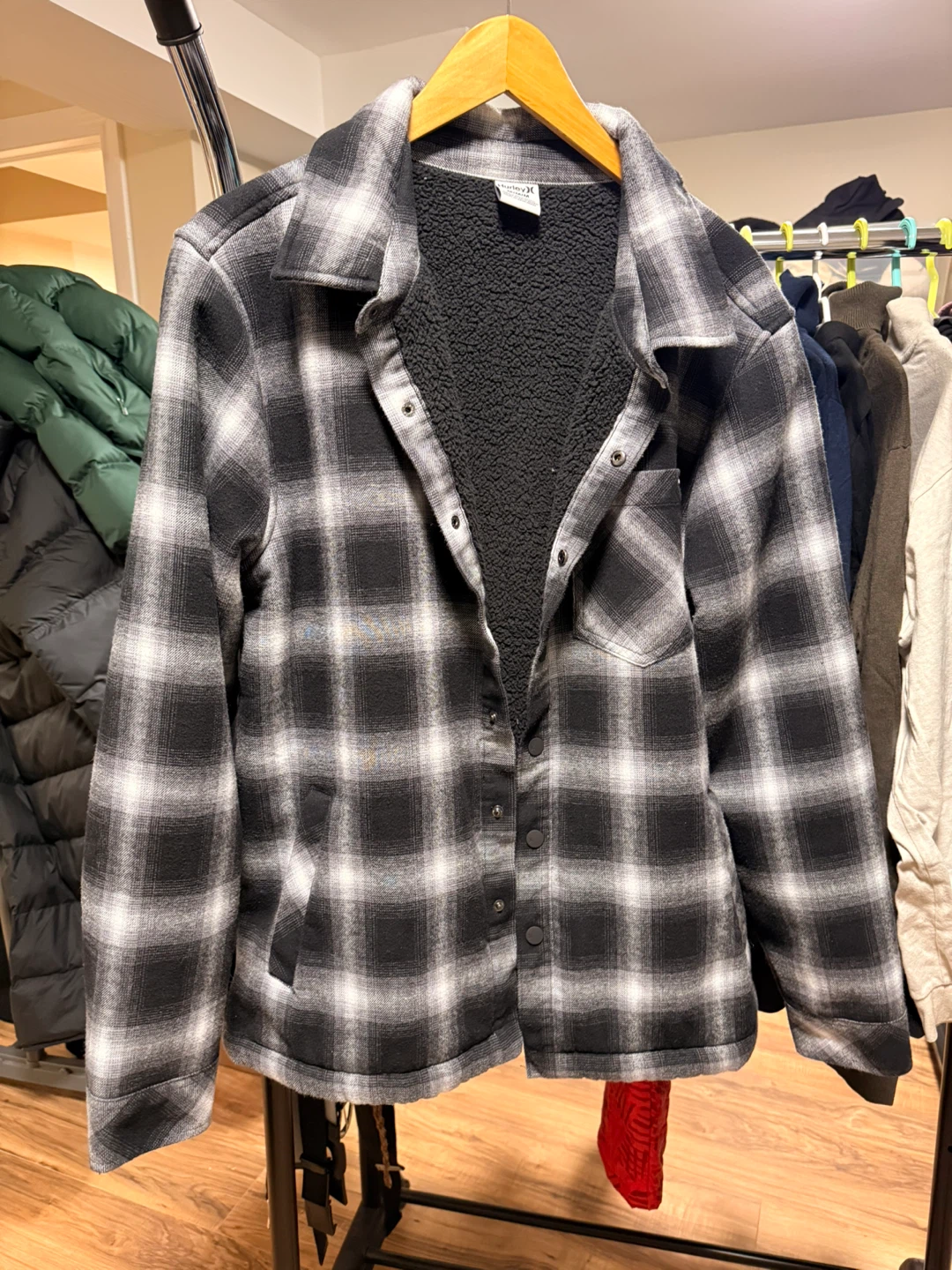 Hurley Flannel Sherpa Lined Shirt Jacket