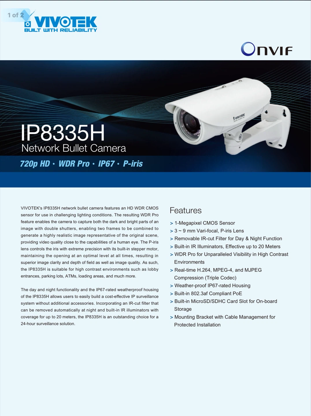 VIVOTEK IP8335H Network Camera - photo 2