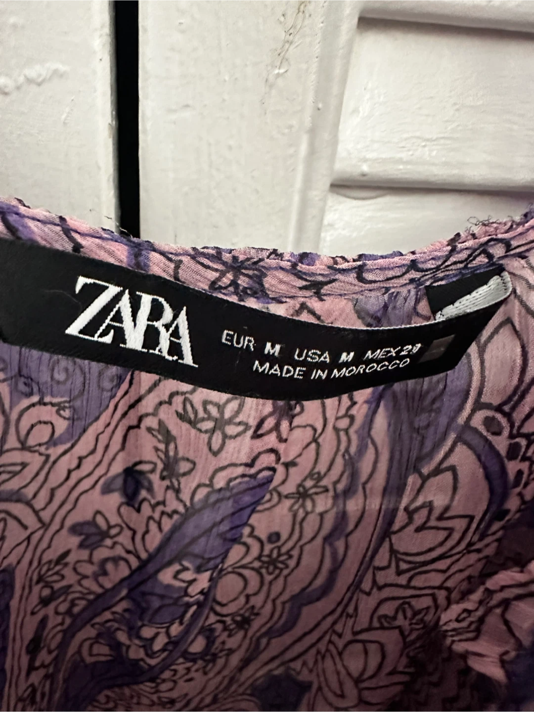 ZARA Paisley Print Off-the-Shoulder Blouse - Size M - photo 3