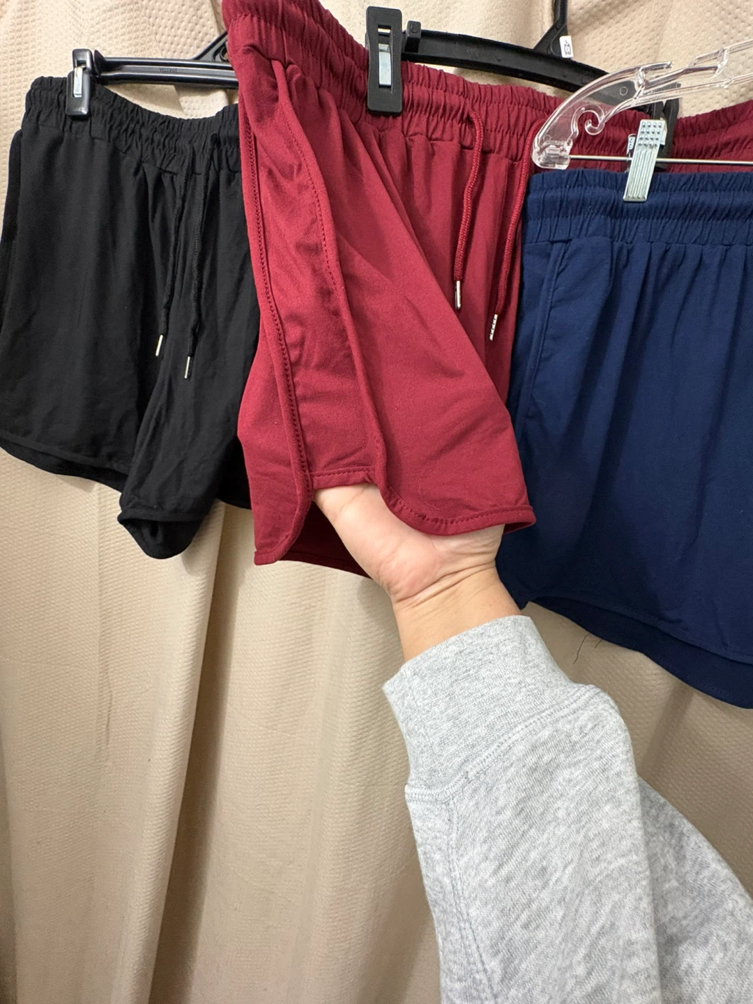 Athletic Shorts - Black, Burgundy, Navy - photo 2